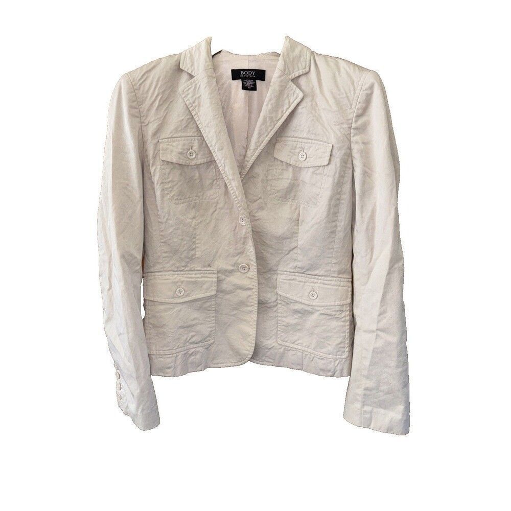 Body by Victoria Victorias Secret Khaki Button Long Sleeve Blazer Jacket 10